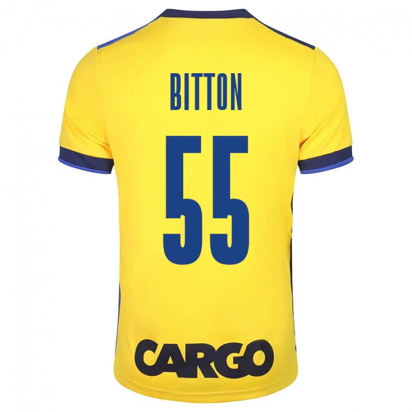 Heren Nir Bitton #55 Geel Thuisshirt Thuistenue 2023/24 T-Shirt België