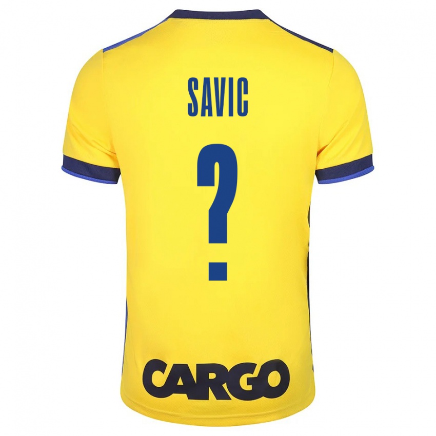 Herren Rom Savic #0 Gelb Heimtrikot Trikot 2023/24 T-Shirt Belgien