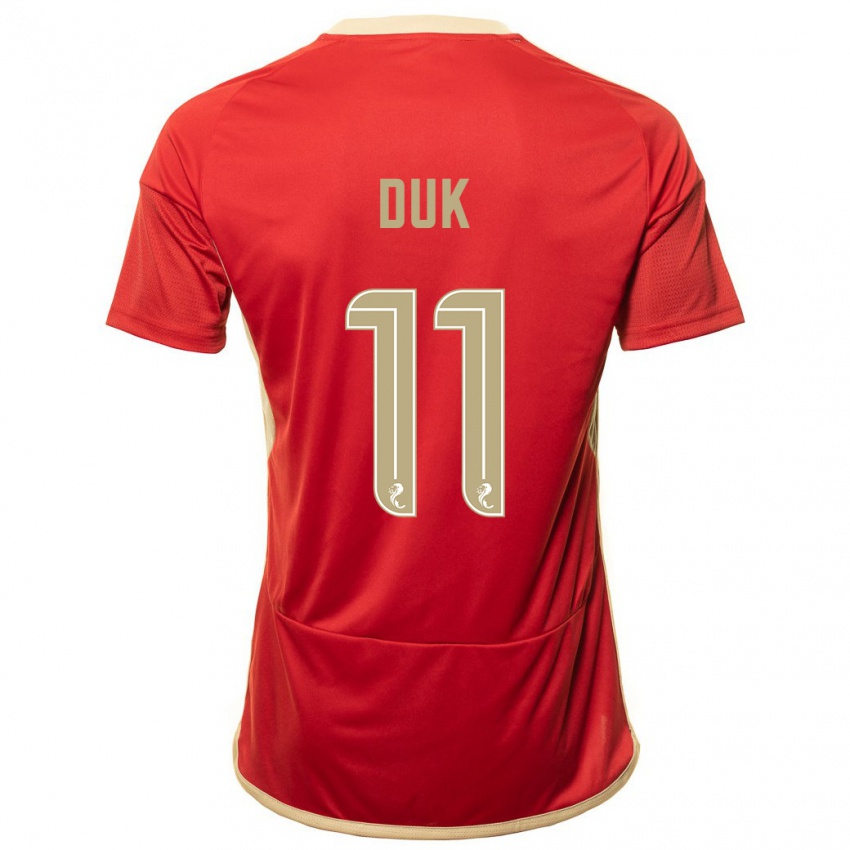 Herren Duk #11 Rot Heimtrikot Trikot 2023/24 T-Shirt Belgien