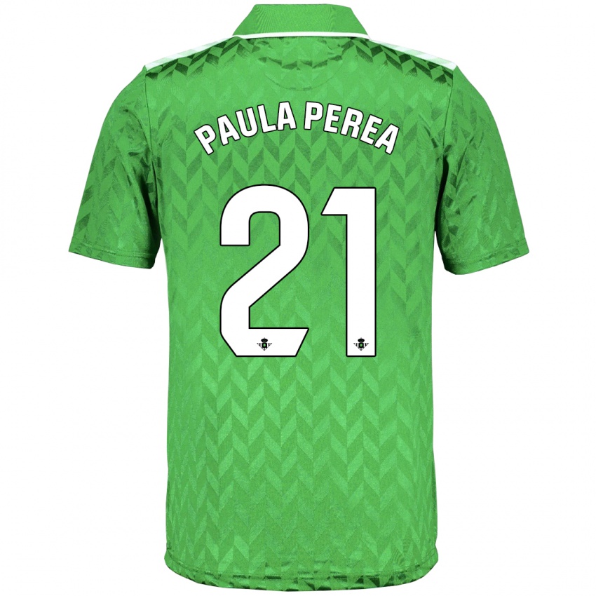 Herren Paula Perea Ramírez #21 Grün Auswärtstrikot Trikot 2023/24 T-Shirt Belgien