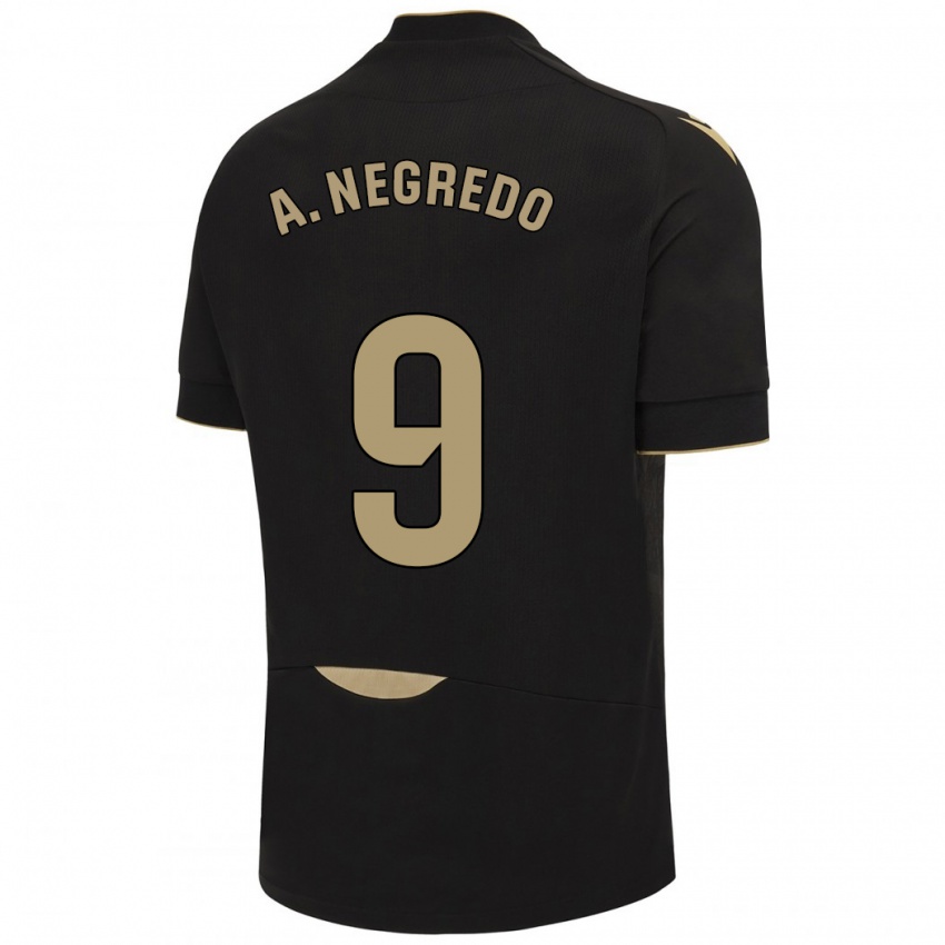 Herren Álvaro Negredo #9 Schwarz Auswärtstrikot Trikot 2023/24 T-Shirt Belgien