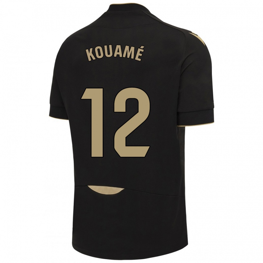 Herren Rominigue Kouamé #12 Schwarz Auswärtstrikot Trikot 2023/24 T-Shirt Belgien