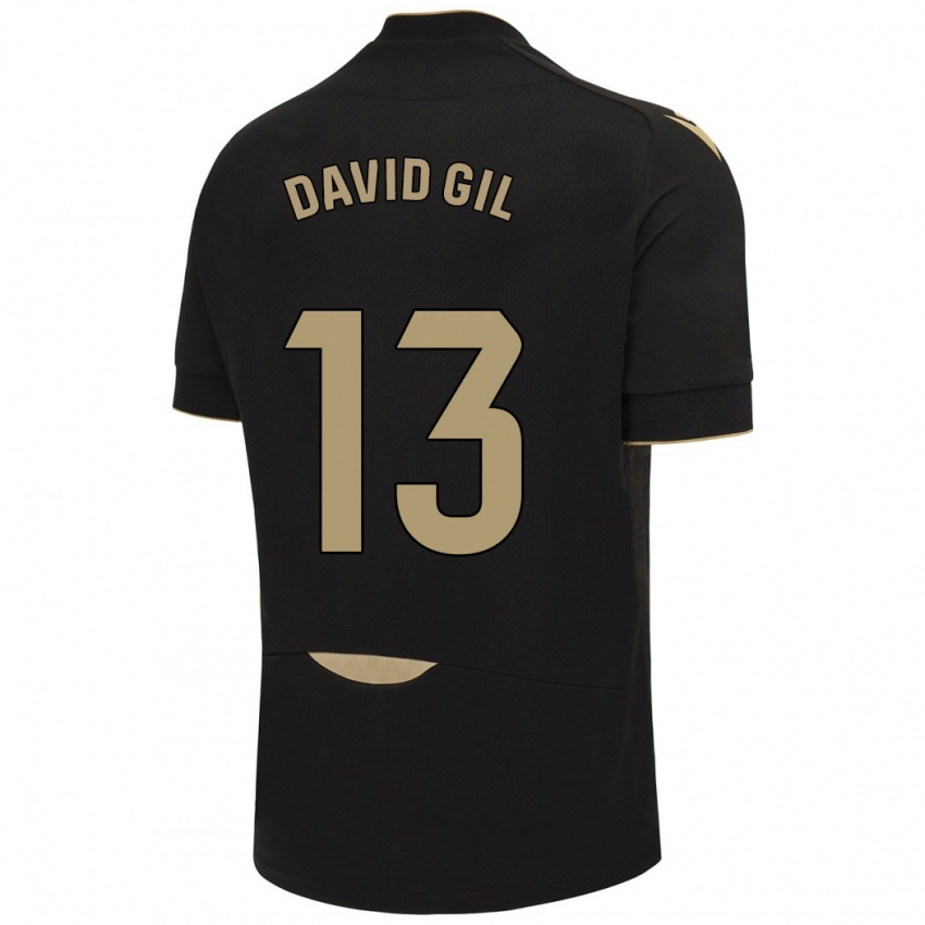 Herren David Gil #13 Schwarz Auswärtstrikot Trikot 2023/24 T-Shirt Belgien