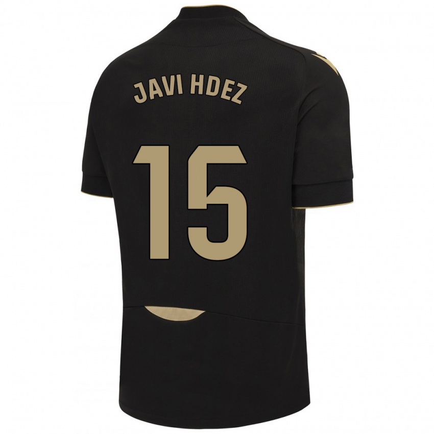 Herren Javi Hernández #15 Schwarz Auswärtstrikot Trikot 2023/24 T-Shirt Belgien