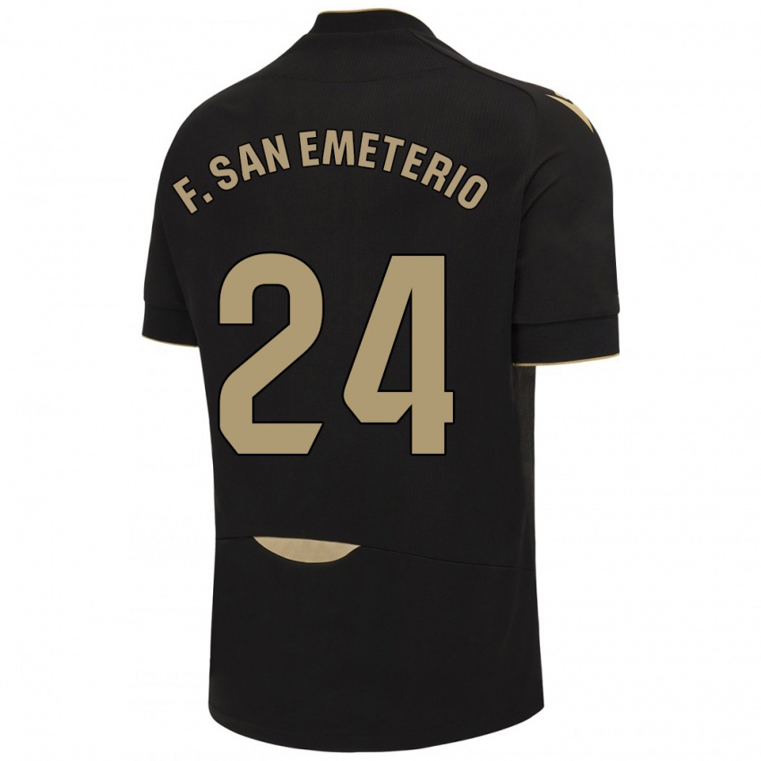 Herren Fede San Emeterio #24 Schwarz Auswärtstrikot Trikot 2023/24 T-Shirt Belgien