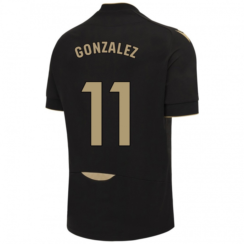 Herren Chus González #11 Schwarz Auswärtstrikot Trikot 2023/24 T-Shirt Belgien