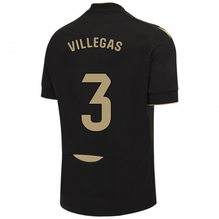 Herren Virginia Villegas Rico #3 Schwarz Auswärtstrikot Trikot 2023/24 T-Shirt Belgien