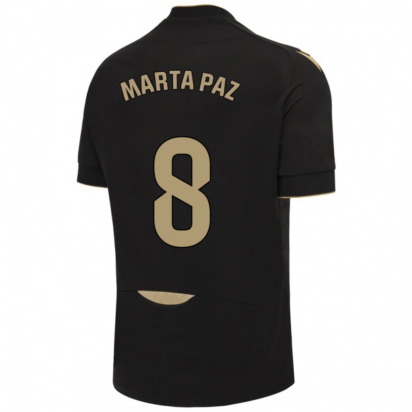 Herren Marta Milagros Paz Cruz #8 Schwarz Auswärtstrikot Trikot 2023/24 T-Shirt Belgien