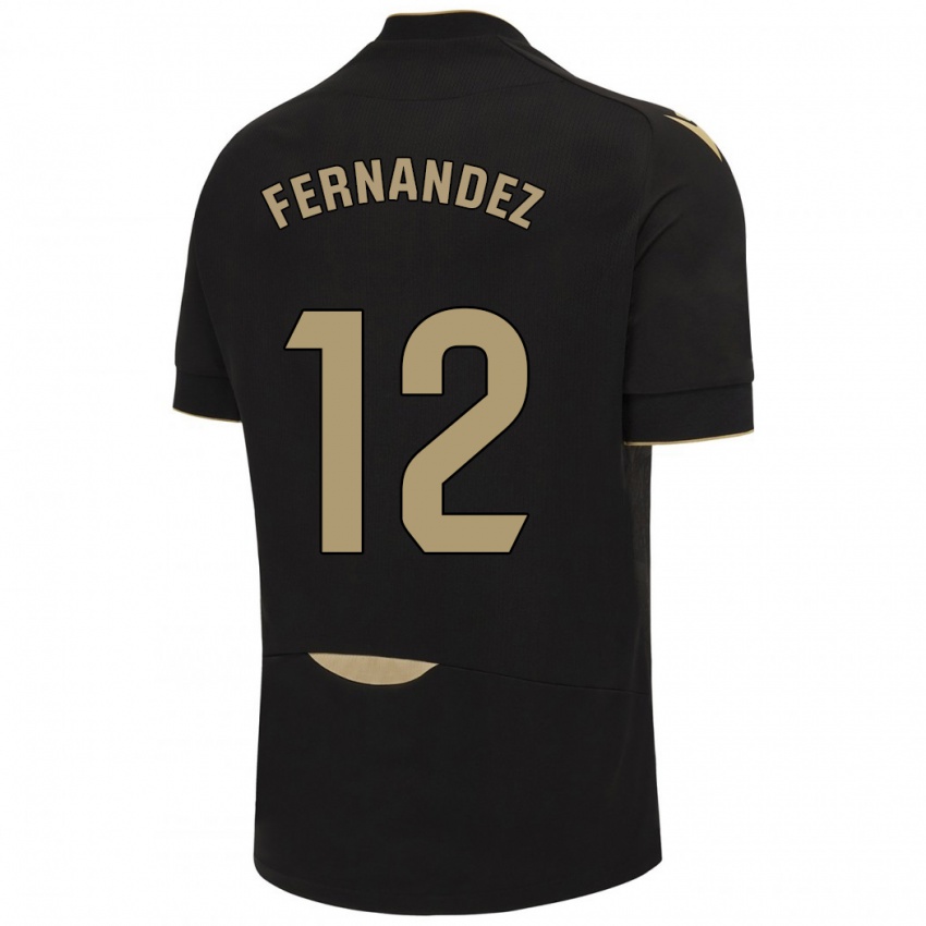 Herren Sandra Fernández León #12 Schwarz Auswärtstrikot Trikot 2023/24 T-Shirt Belgien