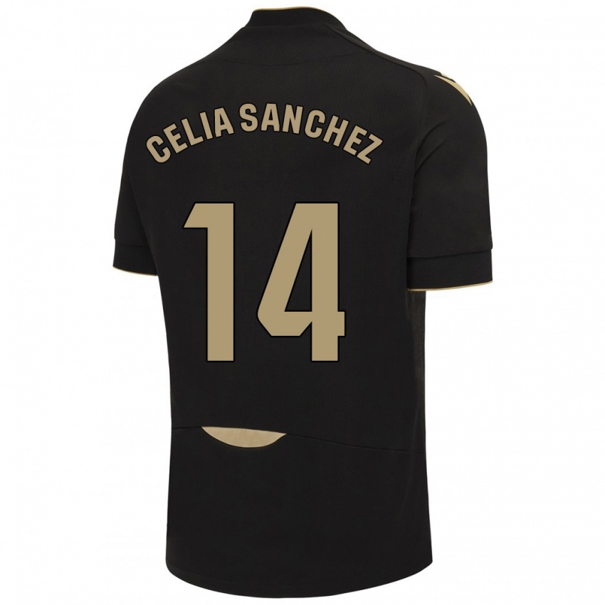 Herren Celia Sánchez García #14 Schwarz Auswärtstrikot Trikot 2023/24 T-Shirt Belgien