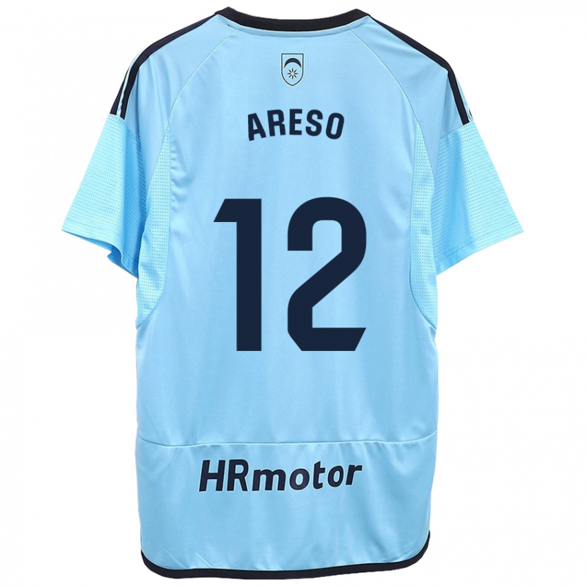 Heren Jesus Areso #12 Blauw Uitshirt Uittenue 2023/24 T-Shirt België