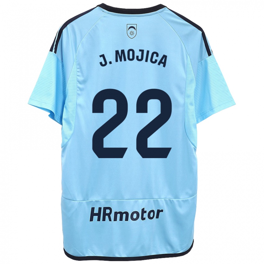 Heren Johan Mojica #22 Blauw Uitshirt Uittenue 2023/24 T-Shirt België