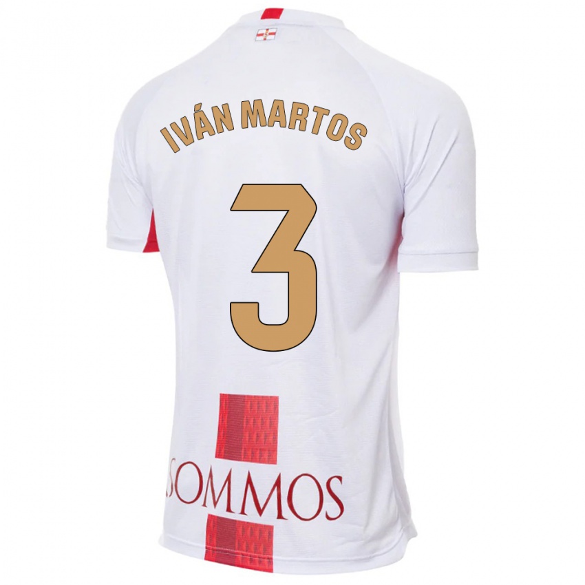 Herren Iván Martos #3 Weiß Auswärtstrikot Trikot 2023/24 T-Shirt Belgien