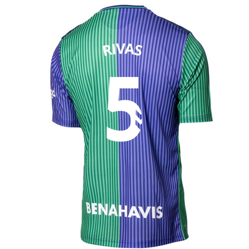 Herren Juande Rivas #5 Grün Blau Auswärtstrikot Trikot 2023/24 T-Shirt Belgien
