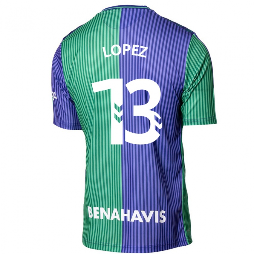 Herren Carlos López #13 Grün Blau Auswärtstrikot Trikot 2023/24 T-Shirt Belgien