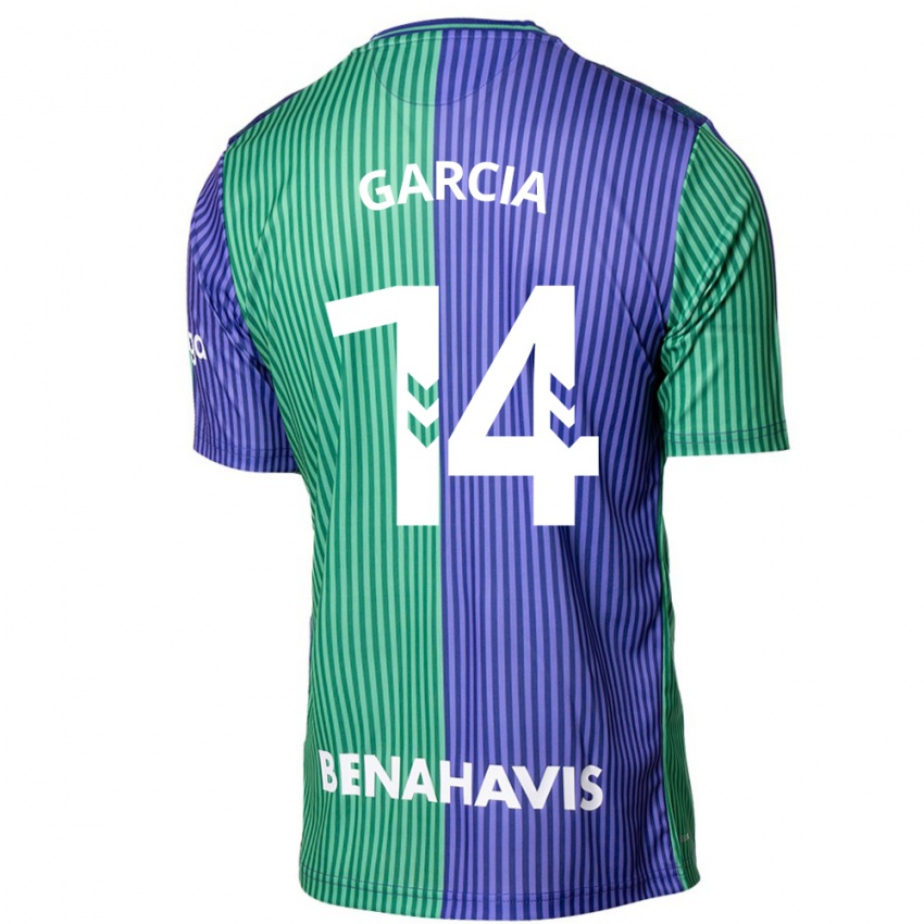 Herren Víctor García #14 Grün Blau Auswärtstrikot Trikot 2023/24 T-Shirt Belgien