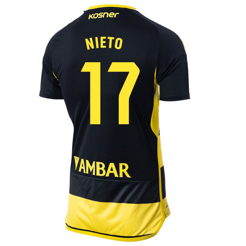 Herren Carlos Nieto #17 Schwarz Gelb Auswärtstrikot Trikot 2023/24 T-Shirt Belgien