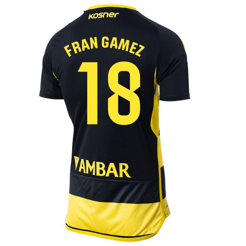Herren Fran Gámez #18 Schwarz Gelb Auswärtstrikot Trikot 2023/24 T-Shirt Belgien