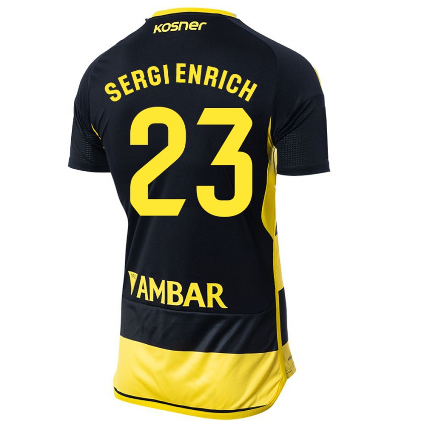 Herren Sergi Enrich #23 Schwarz Gelb Auswärtstrikot Trikot 2023/24 T-Shirt Belgien