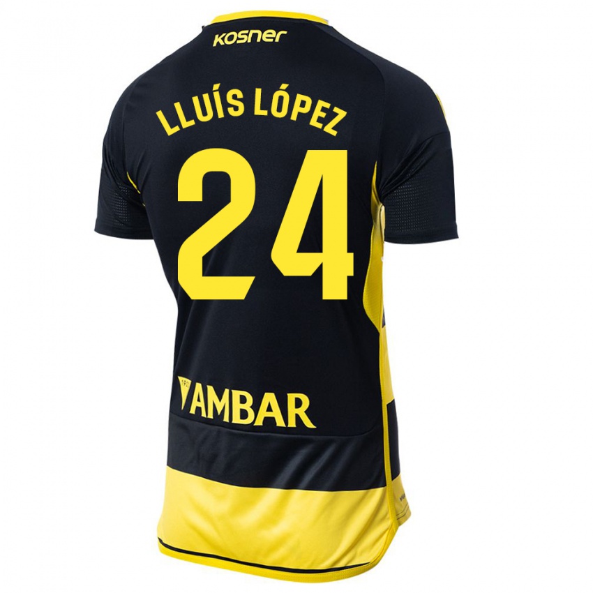 Herren Lluís López #24 Schwarz Gelb Auswärtstrikot Trikot 2023/24 T-Shirt Belgien