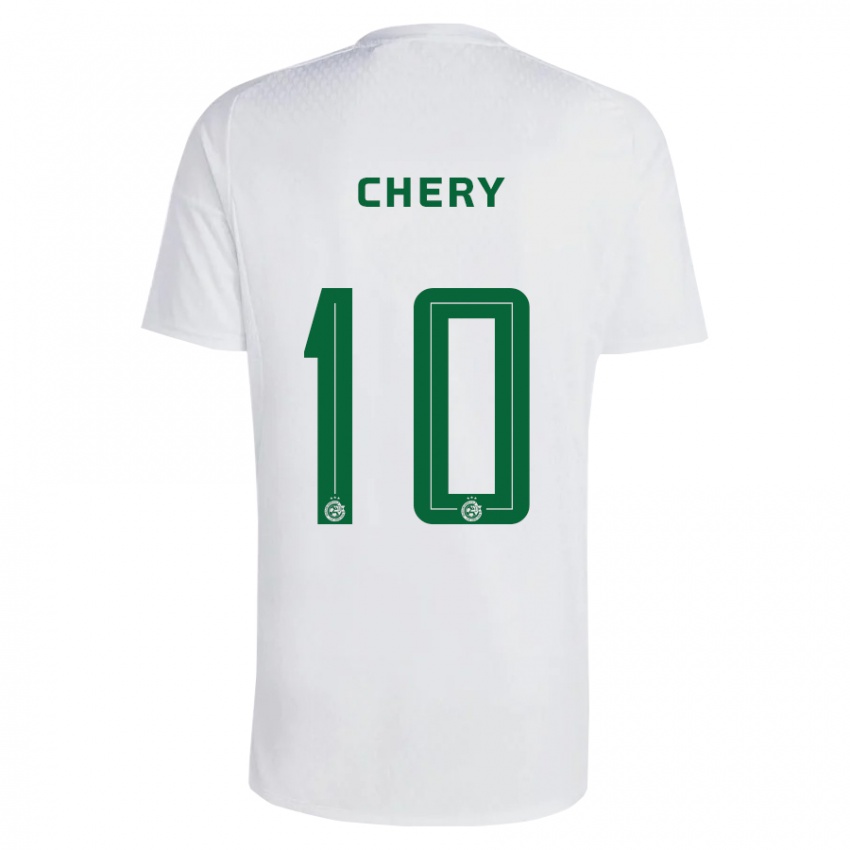 Heren Tjaronn Chery #10 Groen Blauw Uitshirt Uittenue 2023/24 T-Shirt België