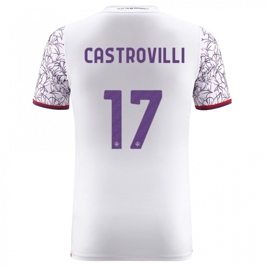 Homme Maillot Gaetano Castrovilli #17 Blanc Tenues Extérieur 2023/24 T-Shirt Belgique