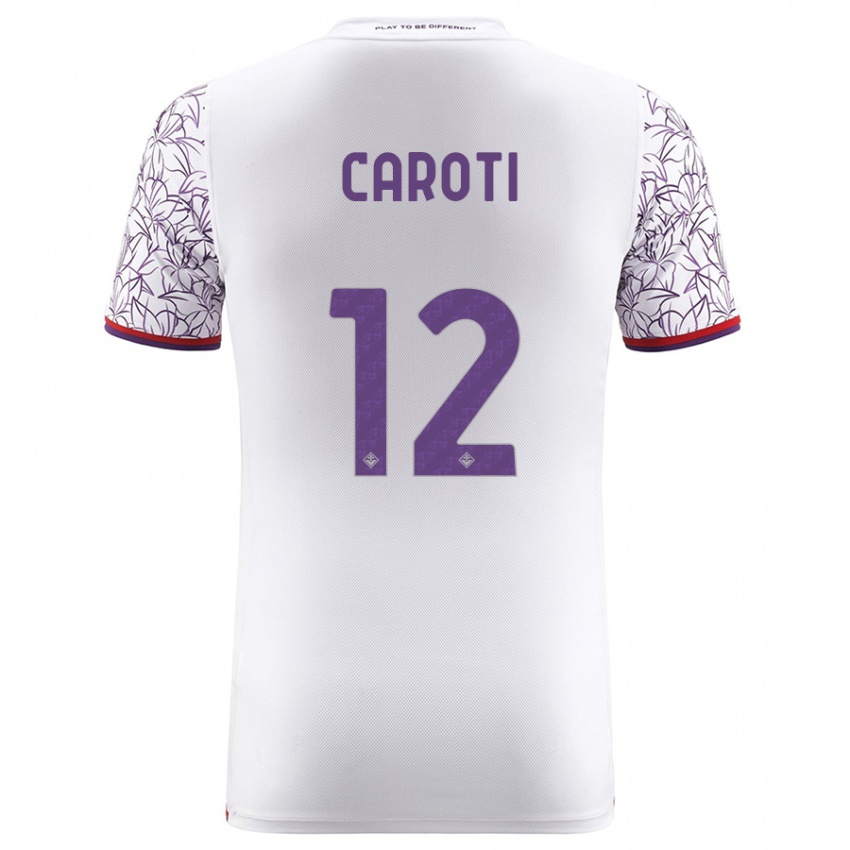 Herren Filippo Caroti #12 Weiß Auswärtstrikot Trikot 2023/24 T-Shirt Belgien