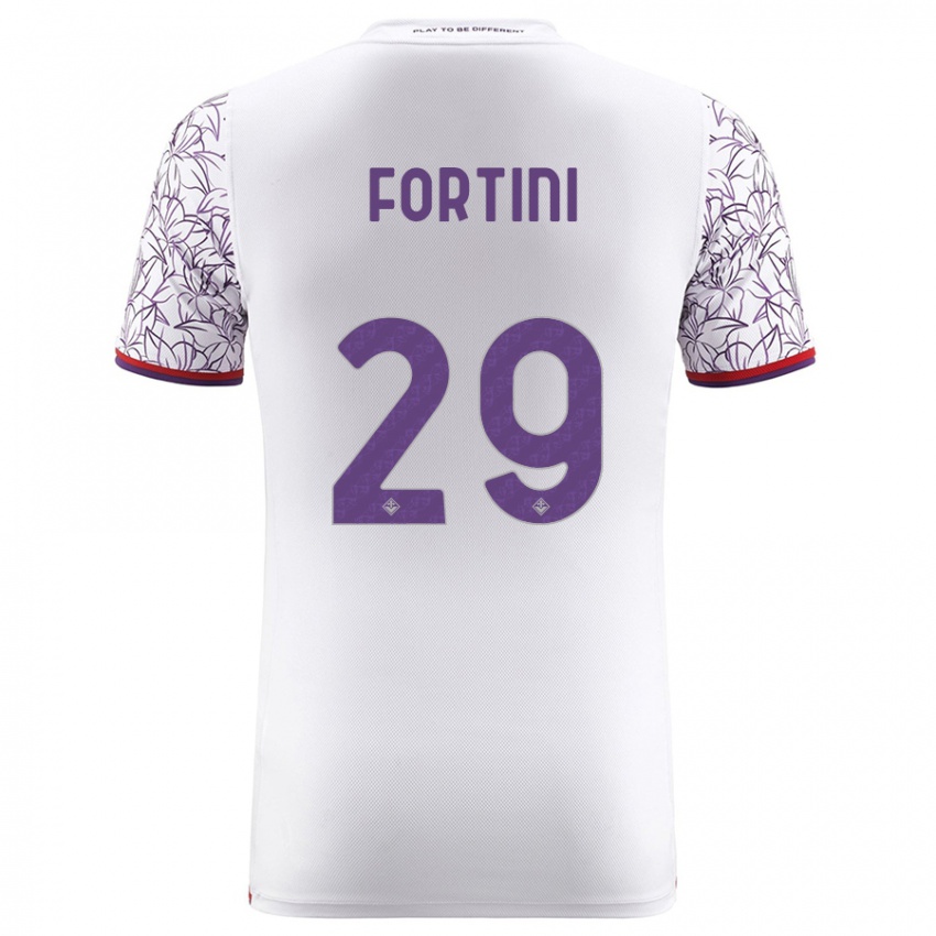 Herren Niccolò Fortini #29 Weiß Auswärtstrikot Trikot 2023/24 T-Shirt Belgien