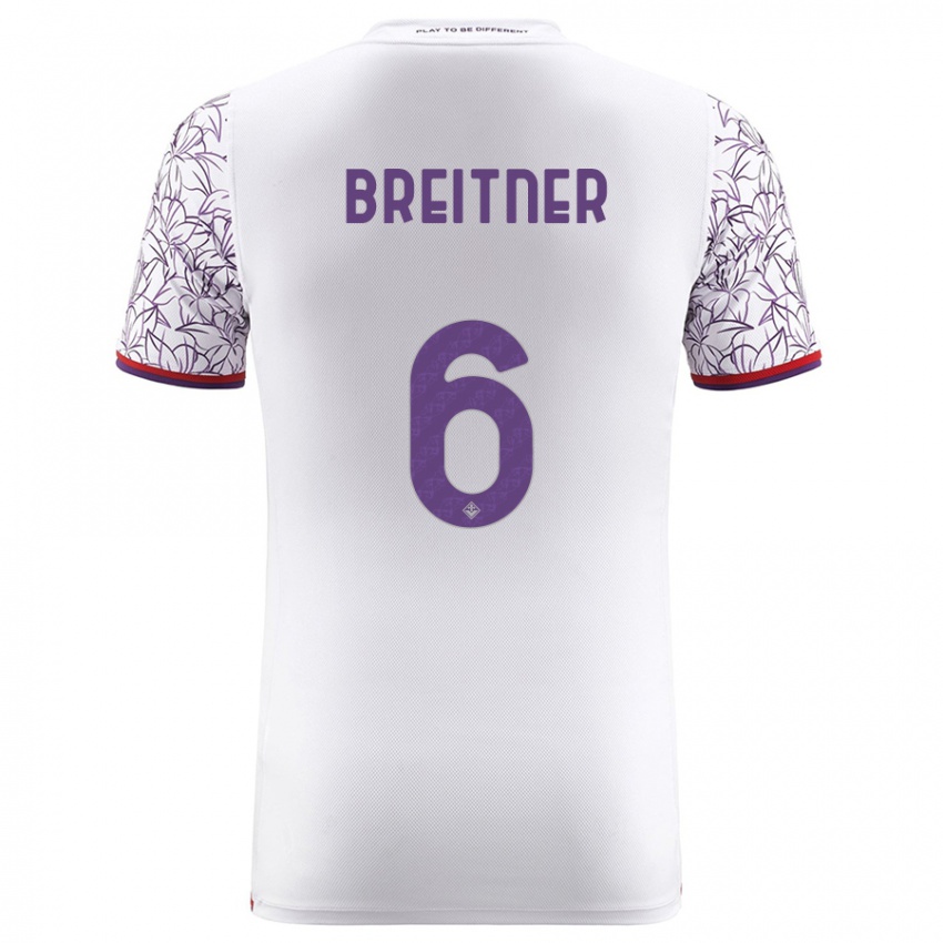 Homme Maillot Stephanie Breitner #6 Blanc Tenues Extérieur 2023/24 T-Shirt Belgique