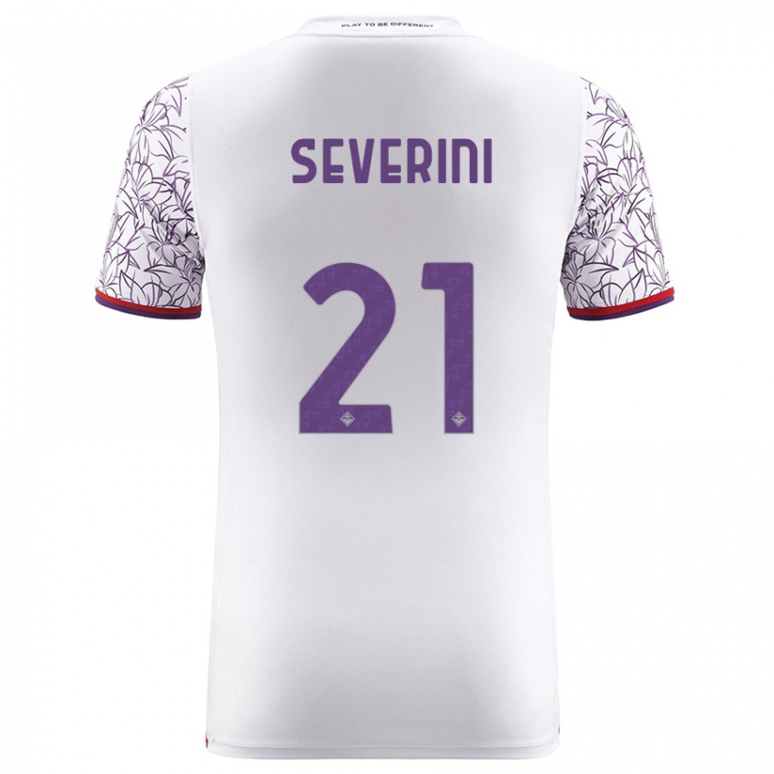 Herren Emma Severini #21 Weiß Auswärtstrikot Trikot 2023/24 T-Shirt Belgien