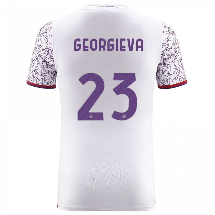 Herren Marina Georgieva #23 Weiß Auswärtstrikot Trikot 2023/24 T-Shirt Belgien
