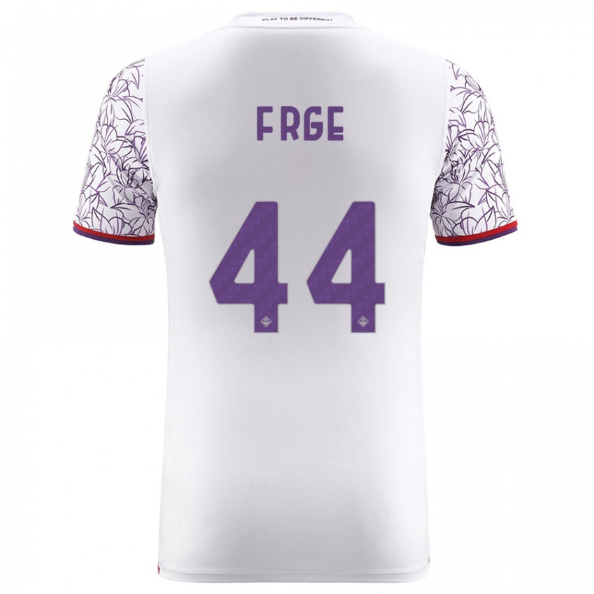 Herren Emma Færge #44 Weiß Auswärtstrikot Trikot 2023/24 T-Shirt Belgien