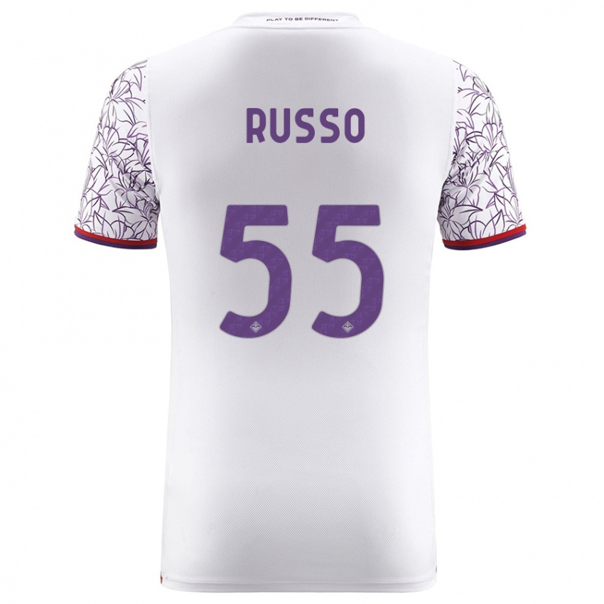 Herren Federica Russo #55 Weiß Auswärtstrikot Trikot 2023/24 T-Shirt Belgien