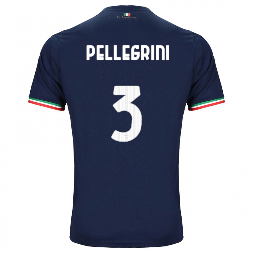 Herren Luca Pellegrini #3 Marine Auswärtstrikot Trikot 2023/24 T-Shirt Belgien