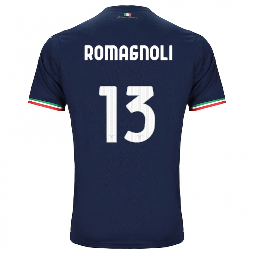 Herren Alessio Romagnoli #13 Marine Auswärtstrikot Trikot 2023/24 T-Shirt Belgien