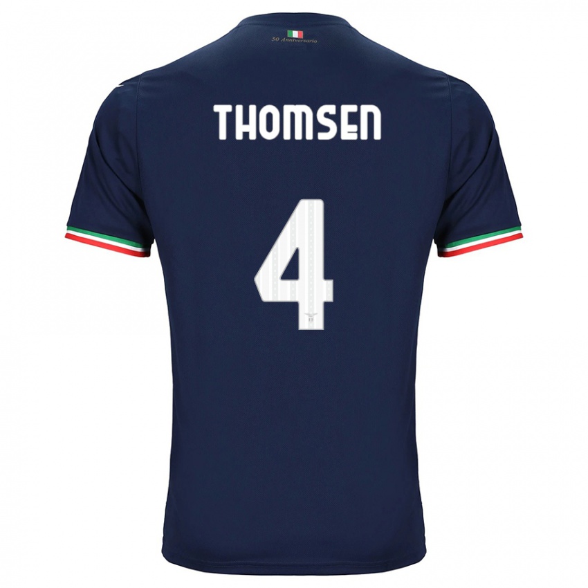 Herren Maria Møller Thomsen #4 Marine Auswärtstrikot Trikot 2023/24 T-Shirt Belgien
