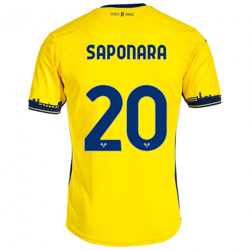 Herren Riccardo Saponara #20 Gelb Auswärtstrikot Trikot 2023/24 T-Shirt Belgien