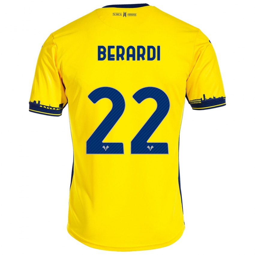 Herren Alessandro Berardi #22 Gelb Auswärtstrikot Trikot 2023/24 T-Shirt Belgien
