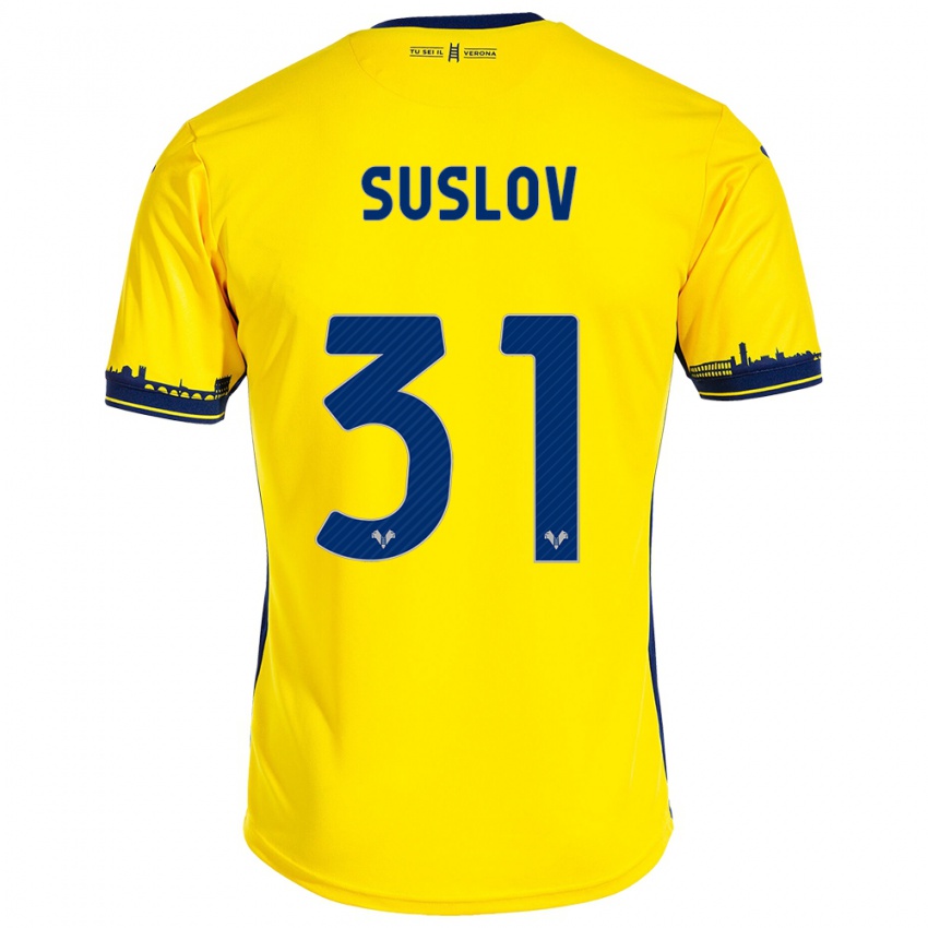 Herren Tomas Suslov #31 Gelb Auswärtstrikot Trikot 2023/24 T-Shirt Belgien