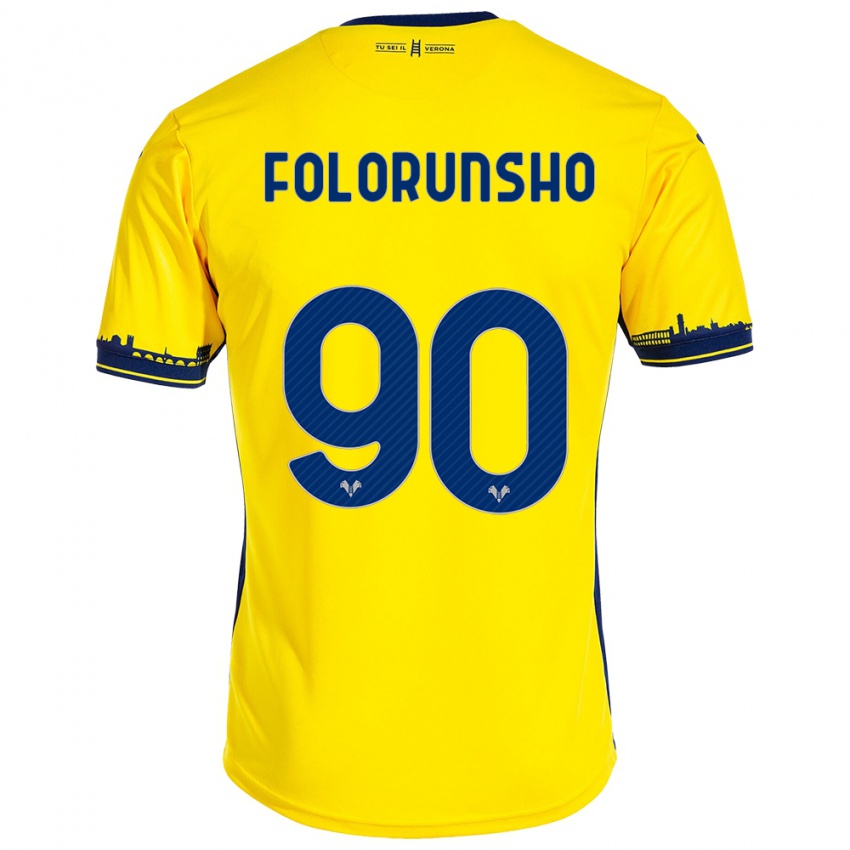 Herren Michael Folorunsho #90 Gelb Auswärtstrikot Trikot 2023/24 T-Shirt Belgien