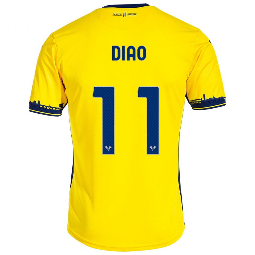 Herren Siren Diao #11 Gelb Auswärtstrikot Trikot 2023/24 T-Shirt Belgien