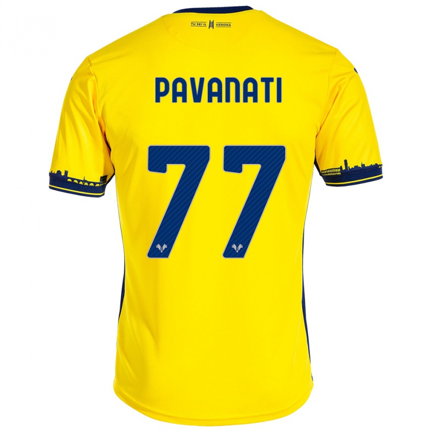 Herren Alessandro Pavanati #77 Gelb Auswärtstrikot Trikot 2023/24 T-Shirt Belgien
