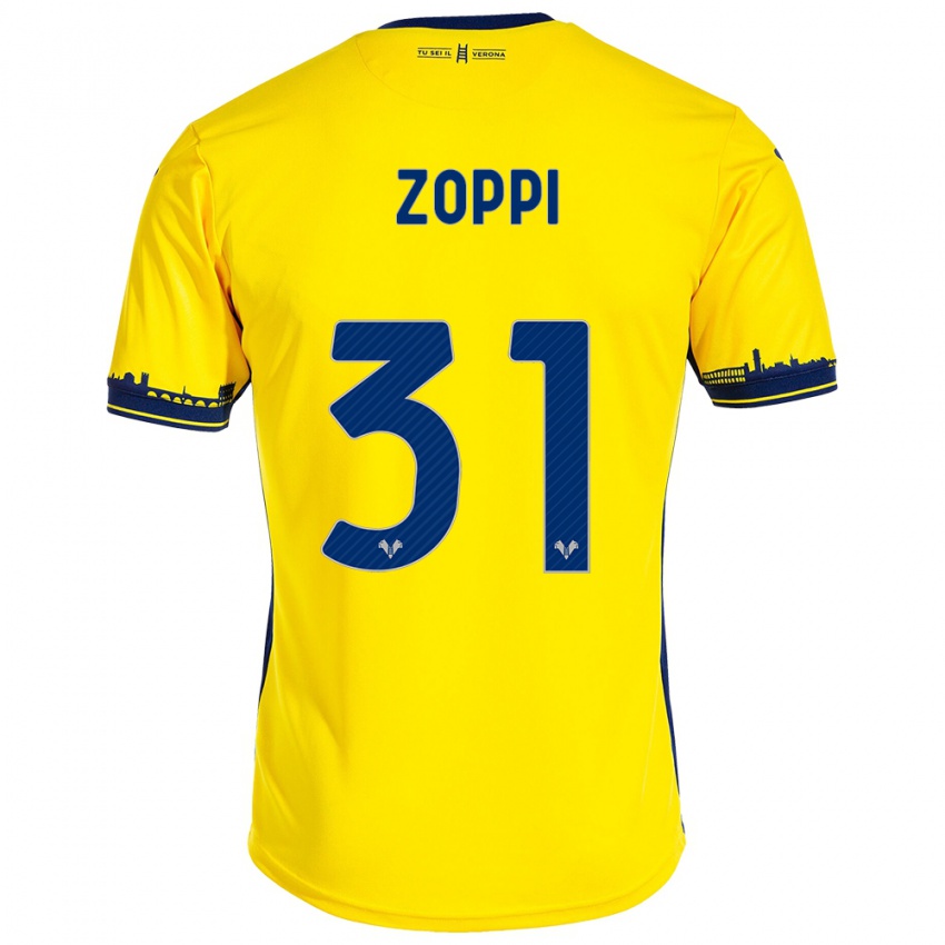Herren Sofia Zoppi #31 Gelb Auswärtstrikot Trikot 2023/24 T-Shirt Belgien