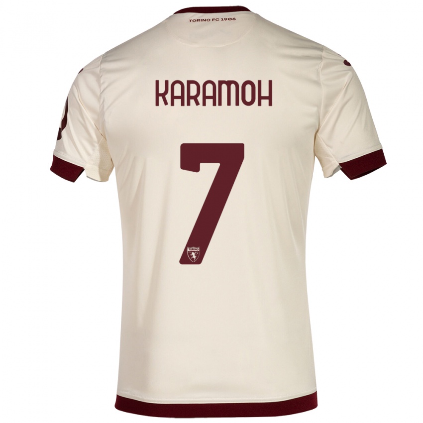 Herren Yann Karamoh #7 Sekt Auswärtstrikot Trikot 2023/24 T-Shirt Belgien