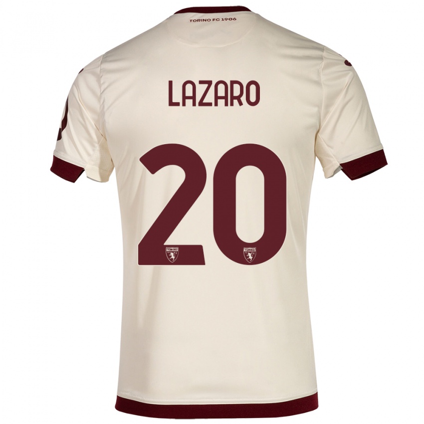 Heren Valentino Lazaro #20 Champagne Uitshirt Uittenue 2023/24 T-Shirt België