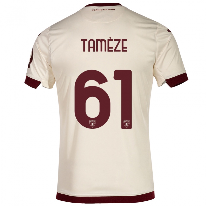Herren Adrien Tamèze #61 Sekt Auswärtstrikot Trikot 2023/24 T-Shirt Belgien