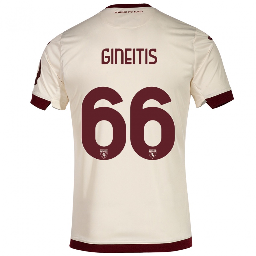 Herren Gvidas Gineitis #66 Sekt Auswärtstrikot Trikot 2023/24 T-Shirt Belgien