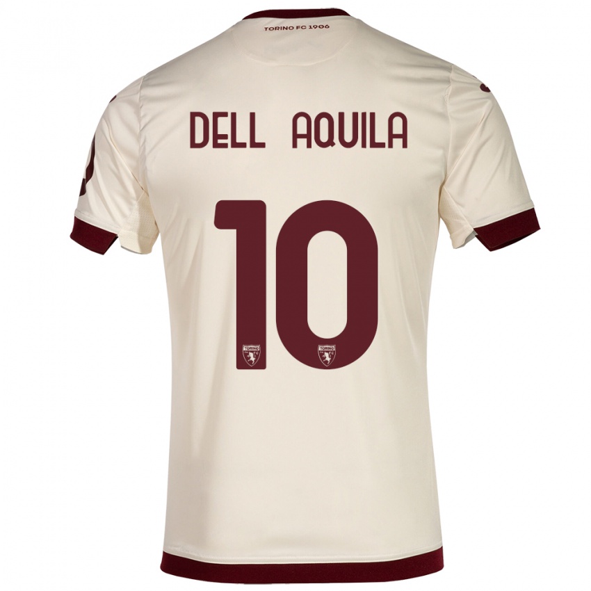 Herren Francesco Dell'aquila #10 Sekt Auswärtstrikot Trikot 2023/24 T-Shirt Belgien