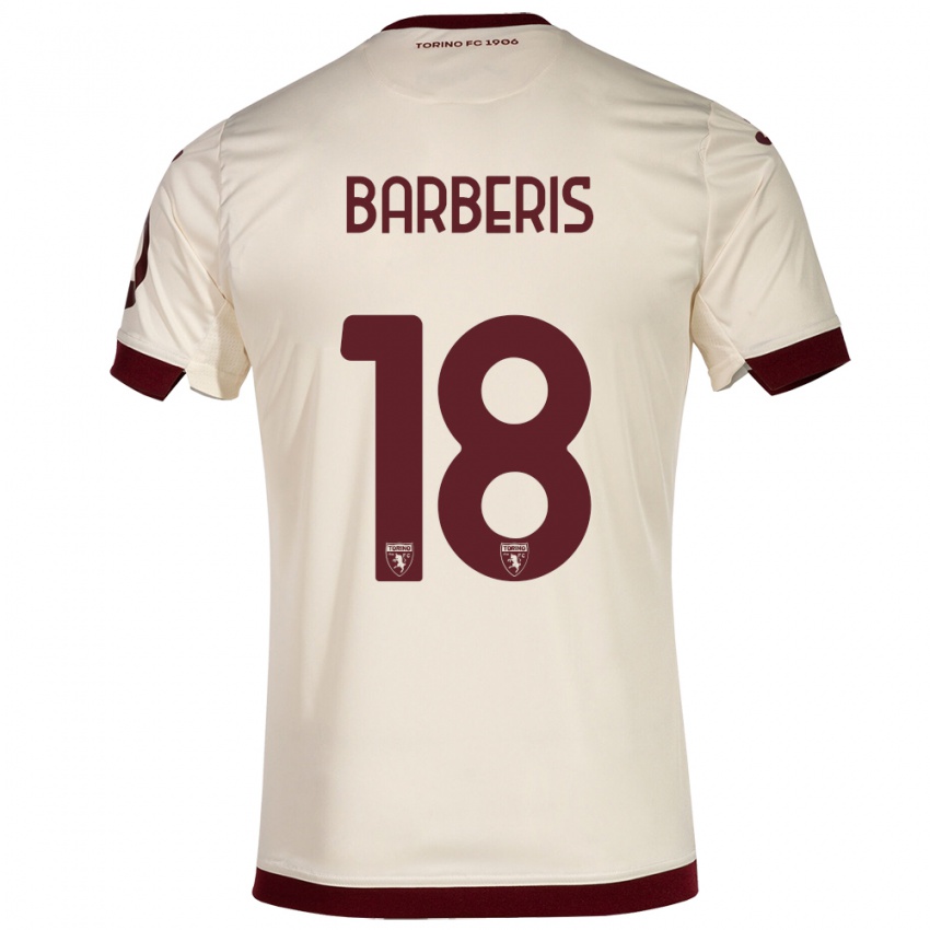 Herren Laura Barberis #18 Sekt Auswärtstrikot Trikot 2023/24 T-Shirt Belgien