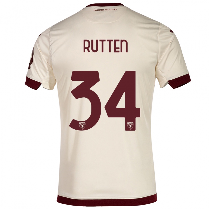 Herren Jill Rutten #34 Sekt Auswärtstrikot Trikot 2023/24 T-Shirt Belgien